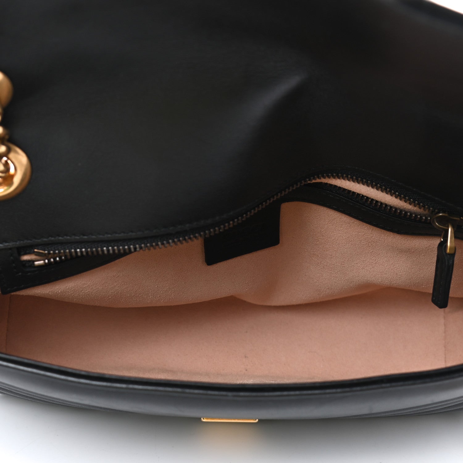 Gucci Calfskin Matelasse Small GG Marmont Shoulder Bag Black 4 of 4