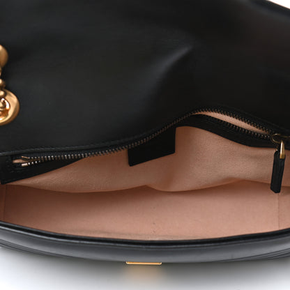 Gucci Calfskin Matelasse Small GG Marmont Shoulder Bag Black 4 of 4