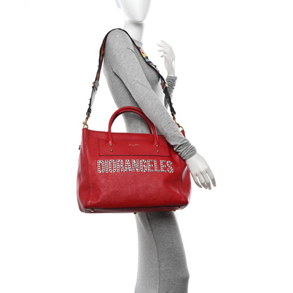 Christian Dior Goatskin DIORANGELES Tote Red 2 of 13