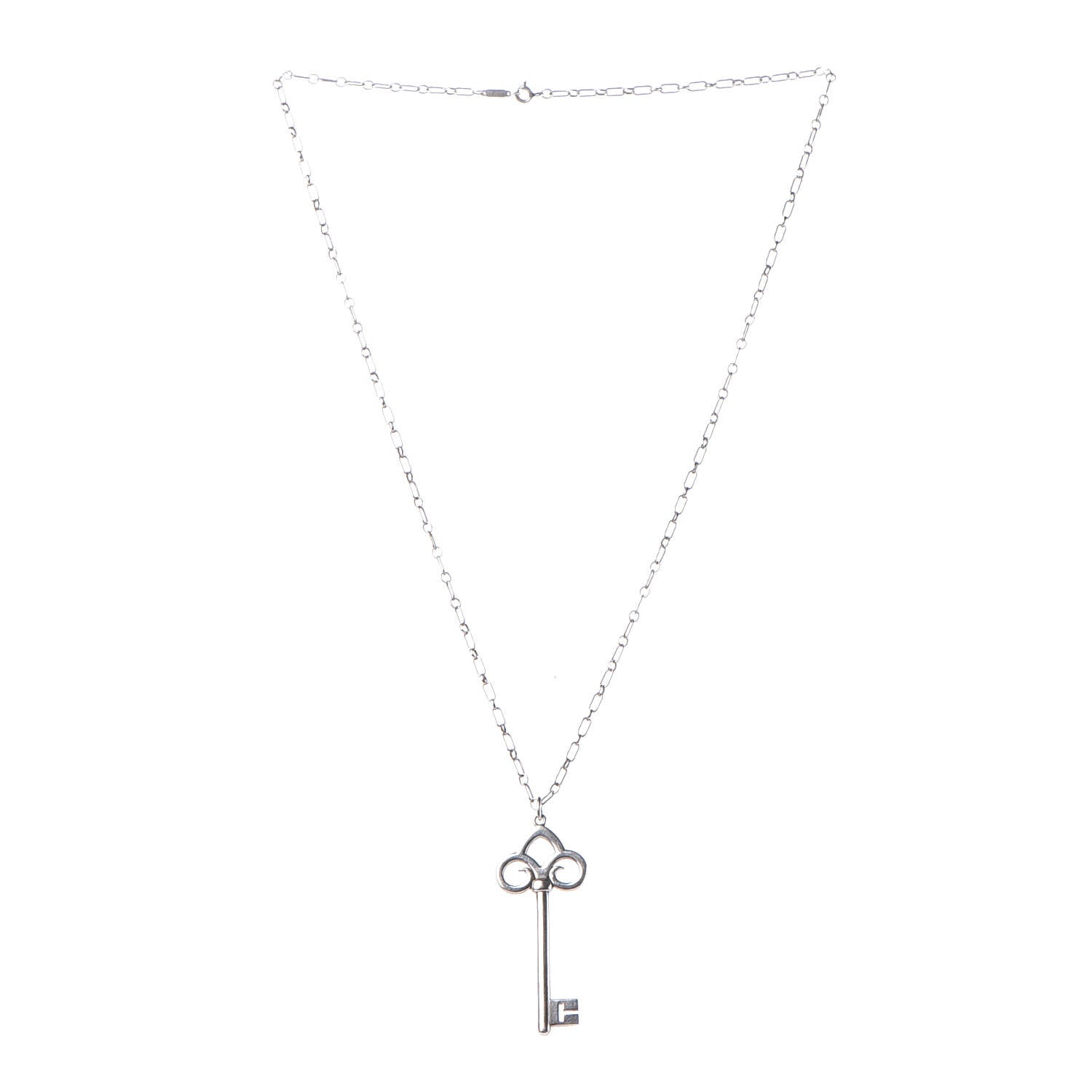 Tiffany Sterling Silver Key Pendant Necklace 3 of 5