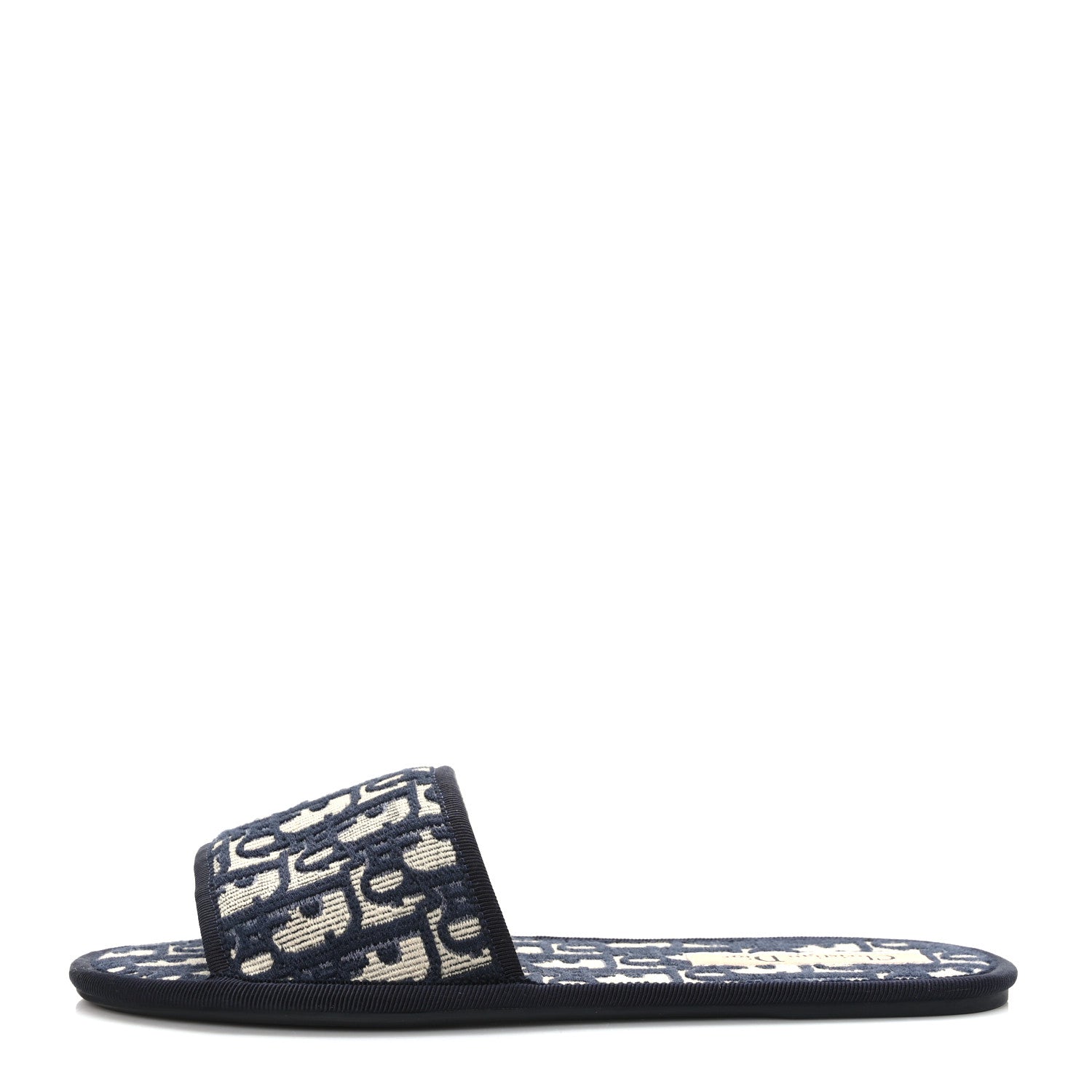 Christian Dior Velvet Oblique Chez Moi Sandal 37.5 Deep Blue 1 of 8