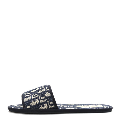 Christian Dior Velvet Oblique Chez Moi Sandal 37.5 Deep Blue 1 of 8