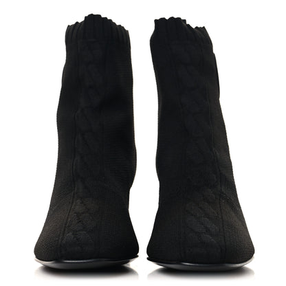 Hermes Knit Calfskin Jenna 60 Ankle Boots 36 Black 2 of 7