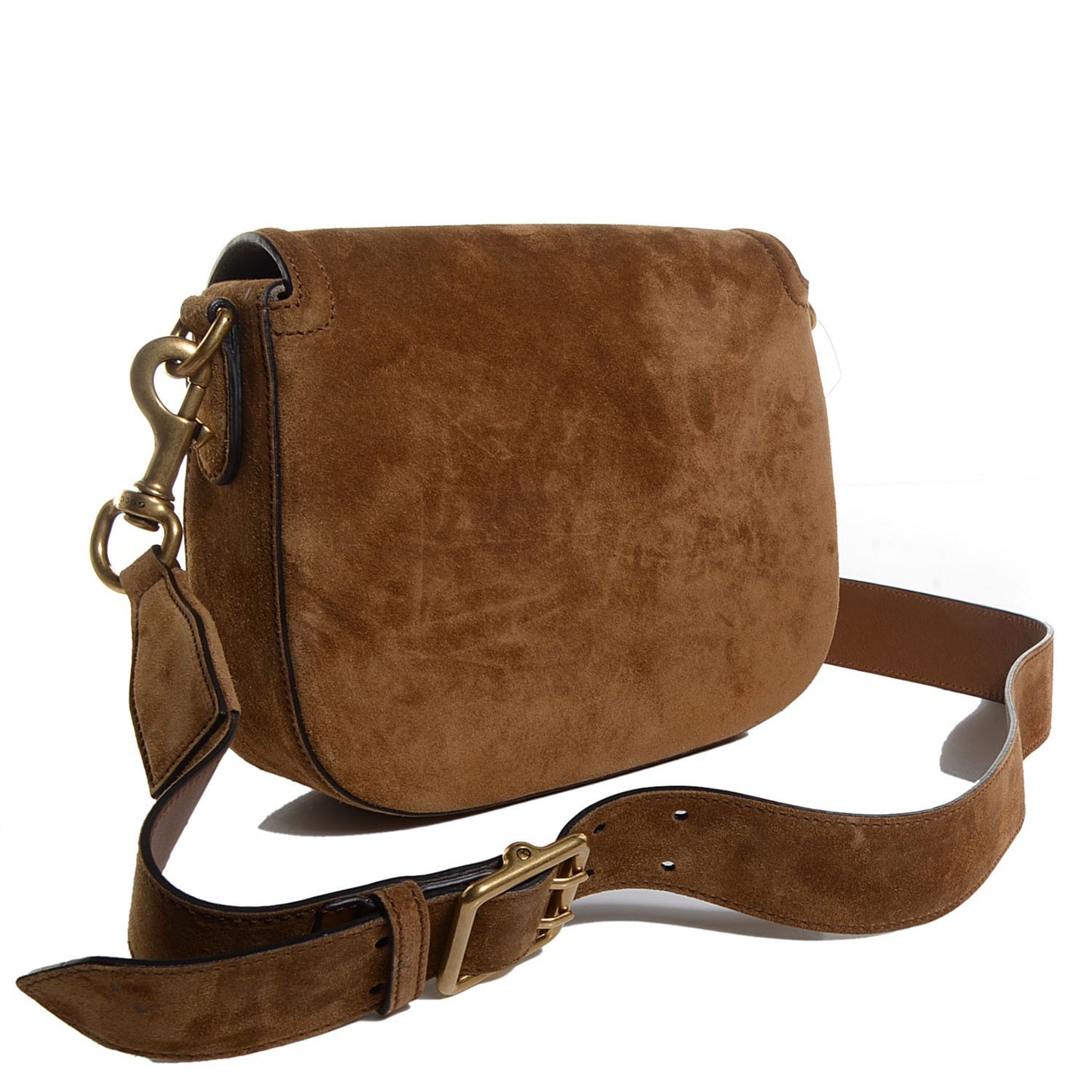 Suede Medium Lady Web Shoulder Bag New Marron