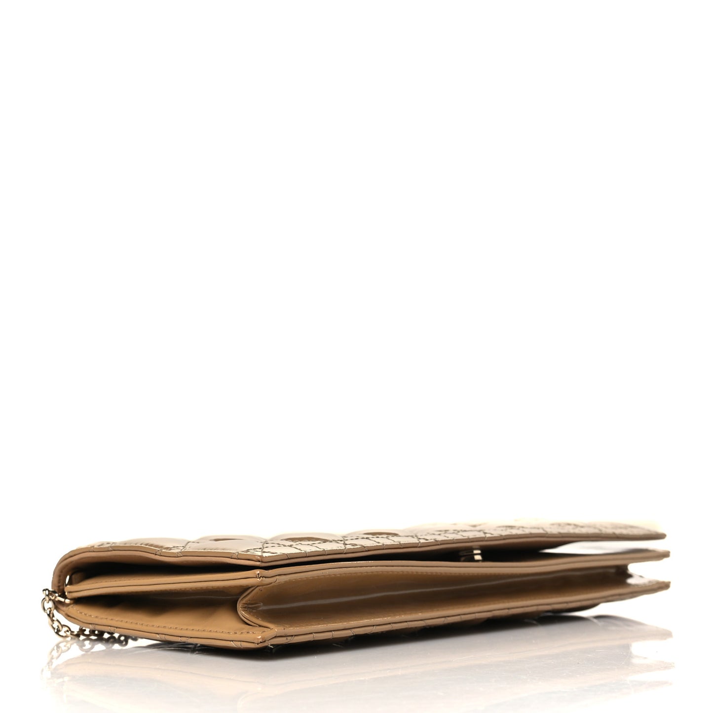Patent Cannage Lady Dior Convertible Clutch Beige