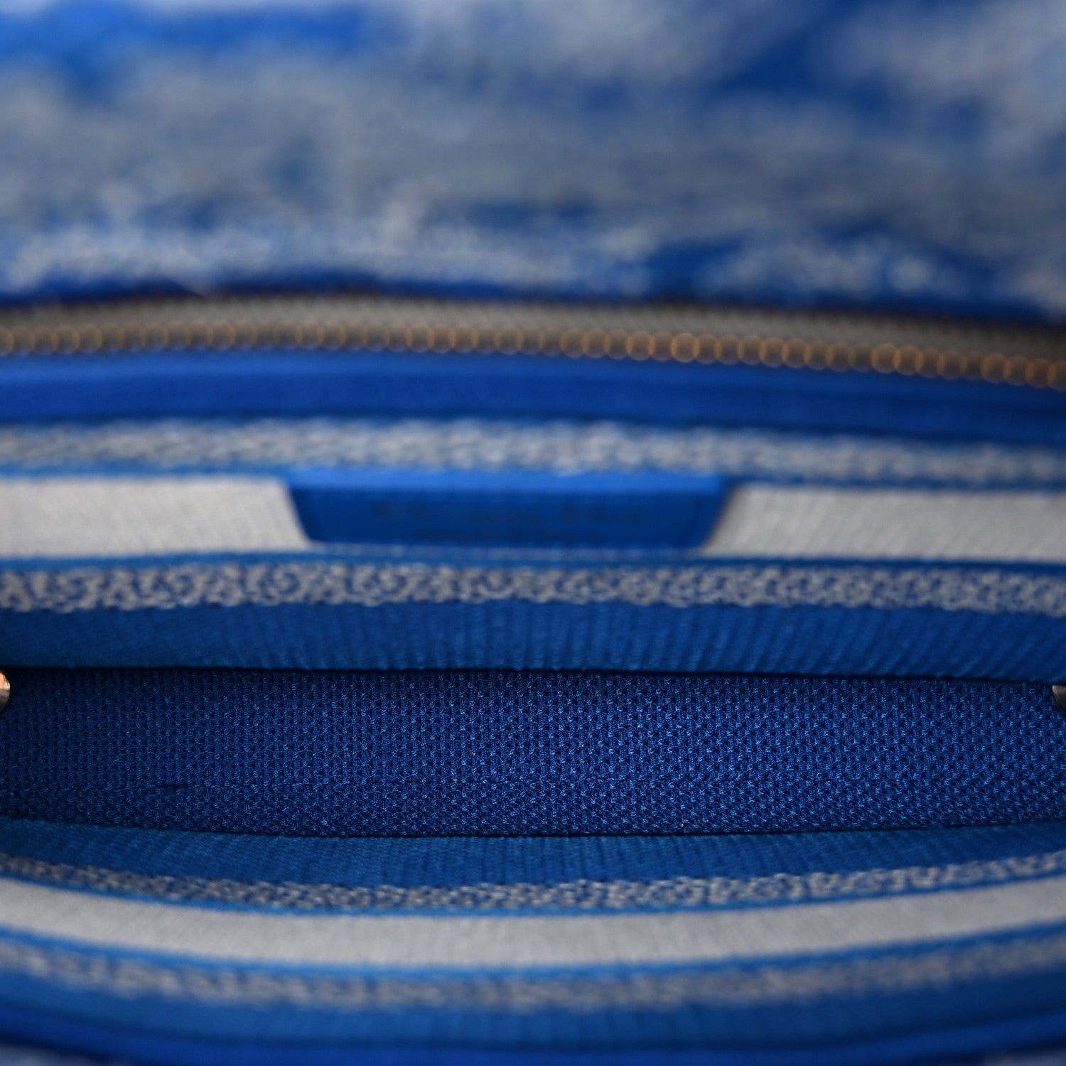 Christian Dior Canvas Toile De Jouy Reverse Embroidered Medium Lady D-Lite Fluorescent Blue 5 of 11