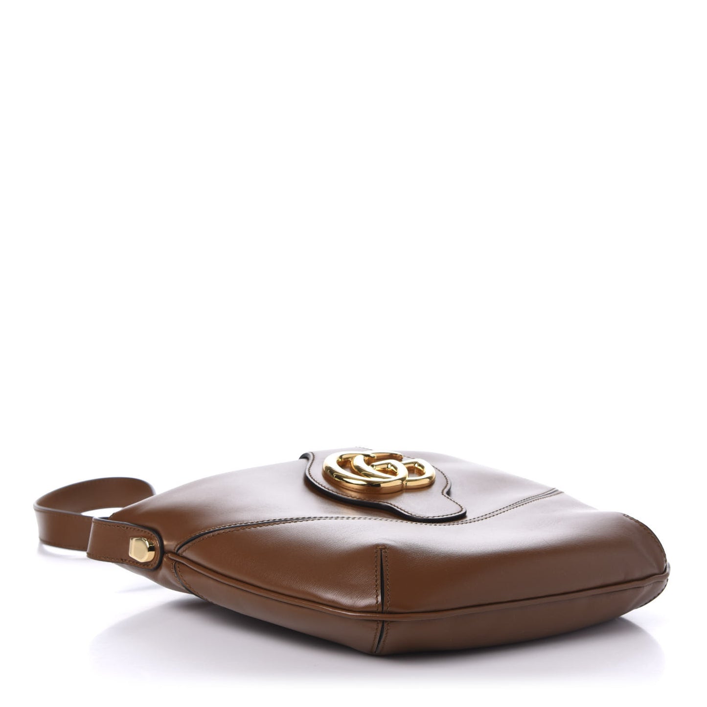 Boarded Plutone Calfskin Medium Arli Shoulder Bag Nocciola