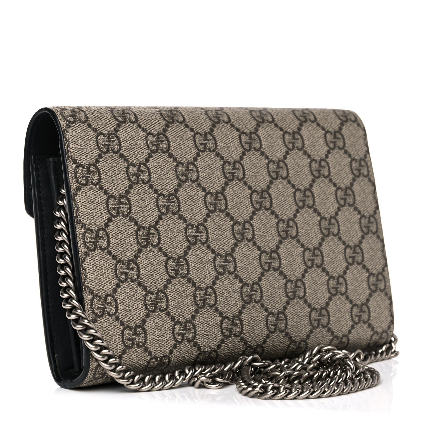 GG Supreme Monogram Mini Dionysus Chain Wallet Beige Black