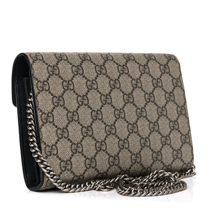 Gucci GG Supreme Monogram Mini Dionysus Chain Wallet Beige Black 3 of 12