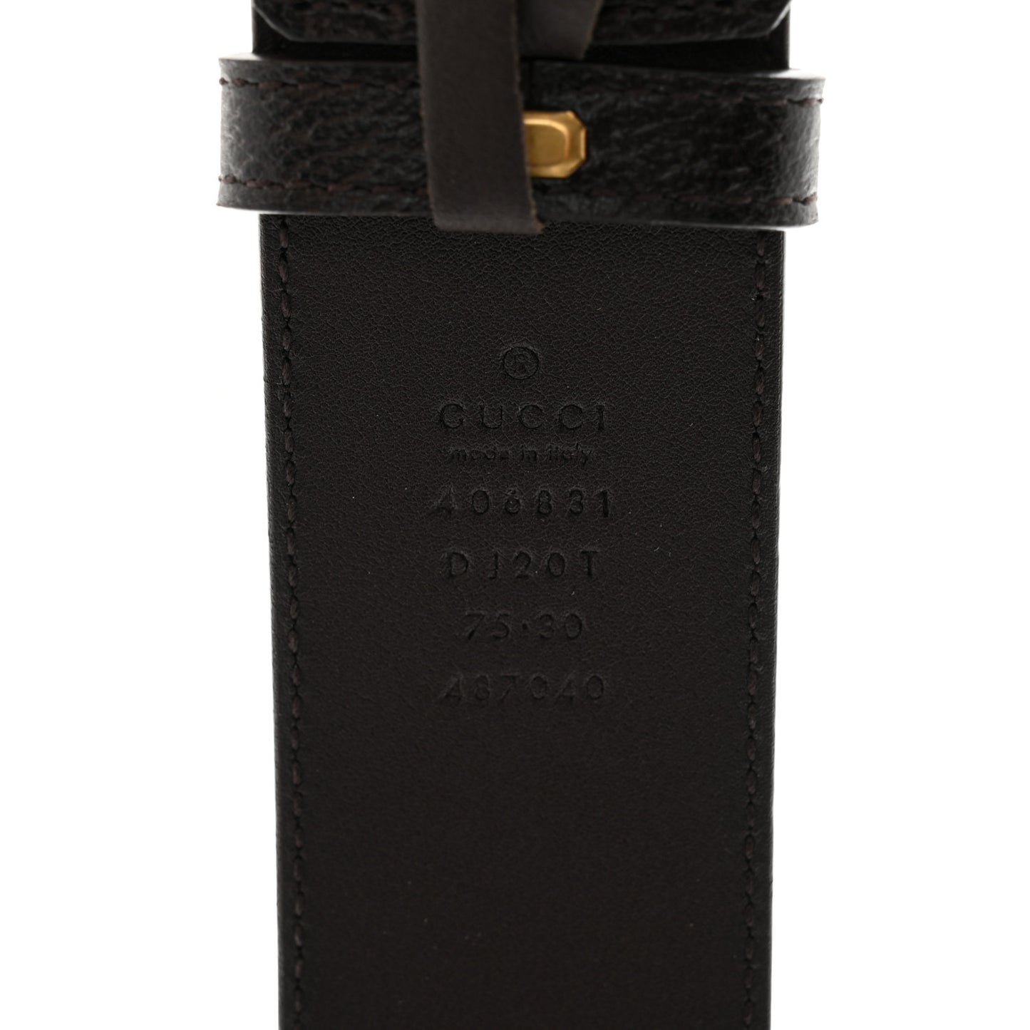 Textured Dollar Calfskin Double G 40mm Belt 80 32 Dark Cocoa