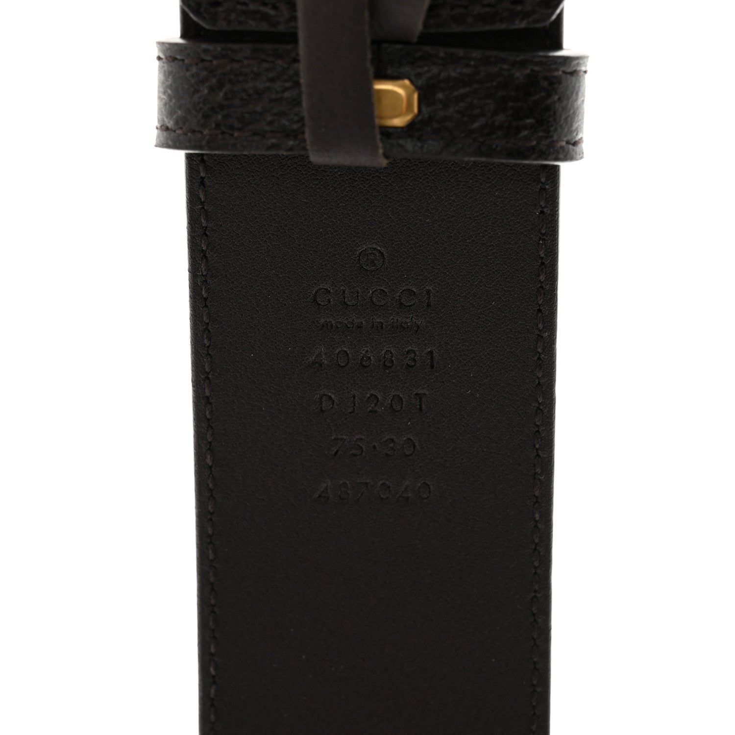 Gucci Textured Dollar Calfskin Double G 40mm Belt 80 32 Dark Cocoa 5 of 8