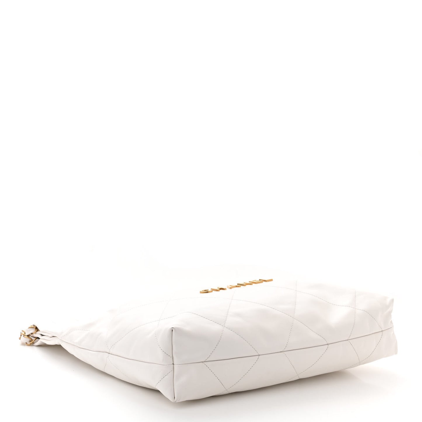 Shiny Calfskin Quilted Chanel 22 White