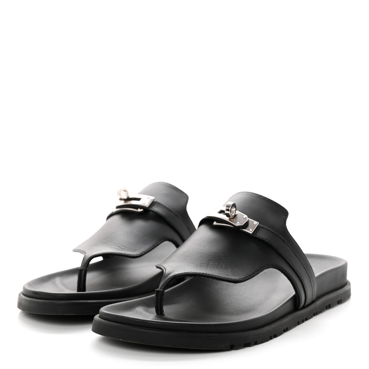 Calfskin Womens Empire Sandals 38 Black