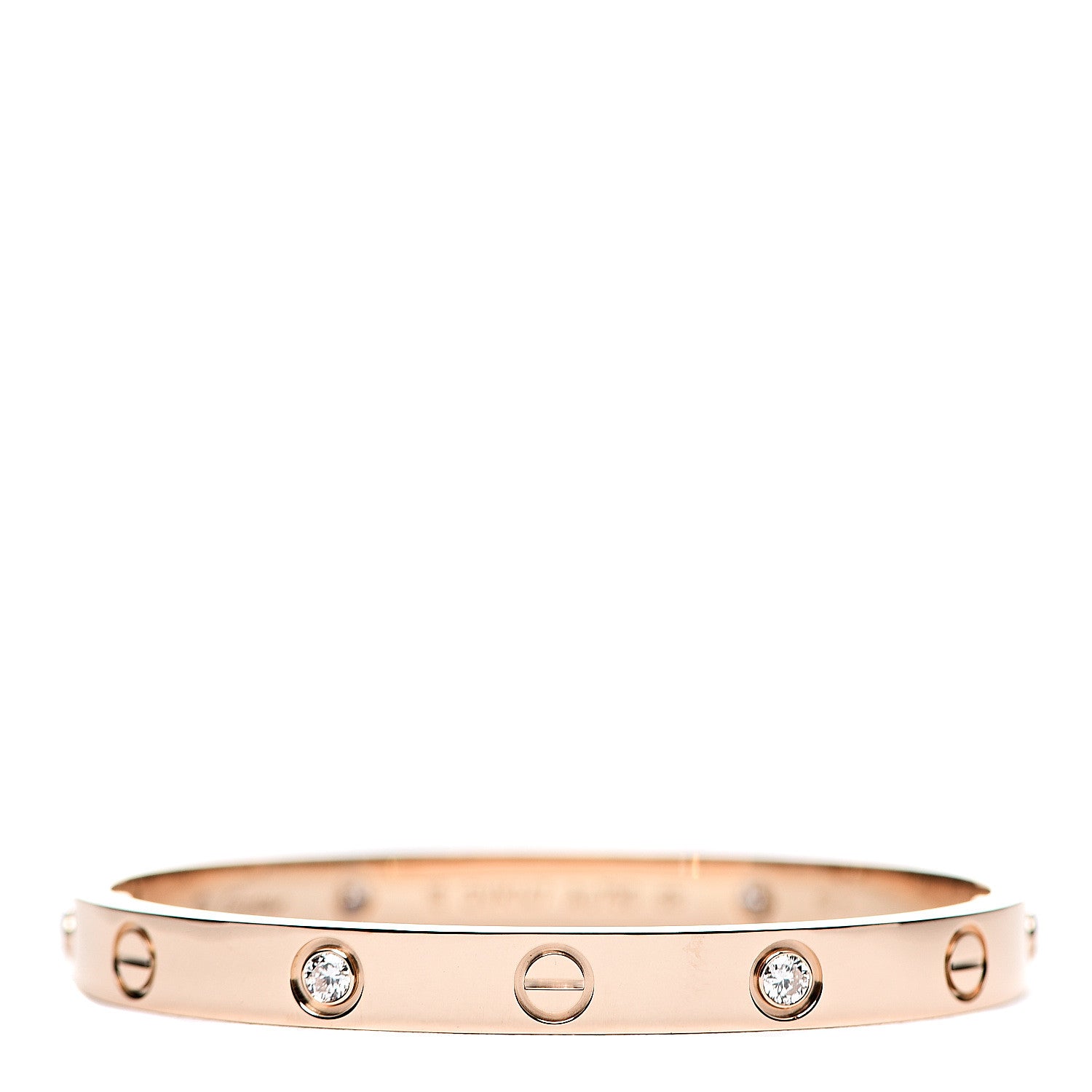 Cartier 18K Pink Gold 4 Diamond LOVE Bracelet 16 1 of 7