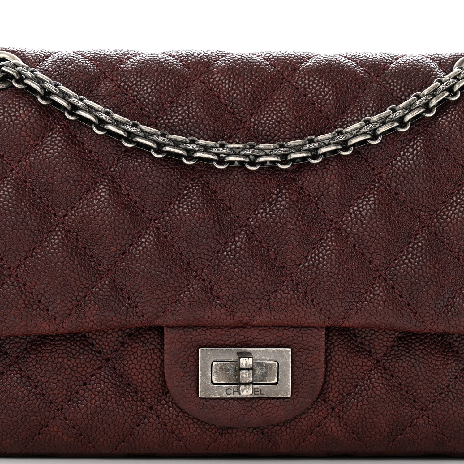 Chanel Caviar Quilted 2.55 Reissue 225 Flap Burgundy 8 of 12