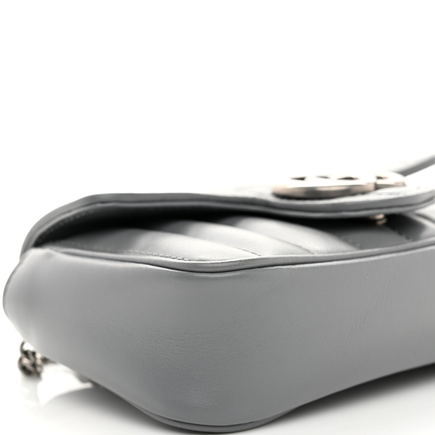 Calfskin Matelasse Aria Super Mini GG Marmont Shoulder Bag Deep Grey