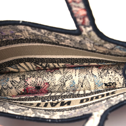 Christian Dior Canvas Embroidered Mille Fleurs Mini Book Tote Multicolor 4 of 7