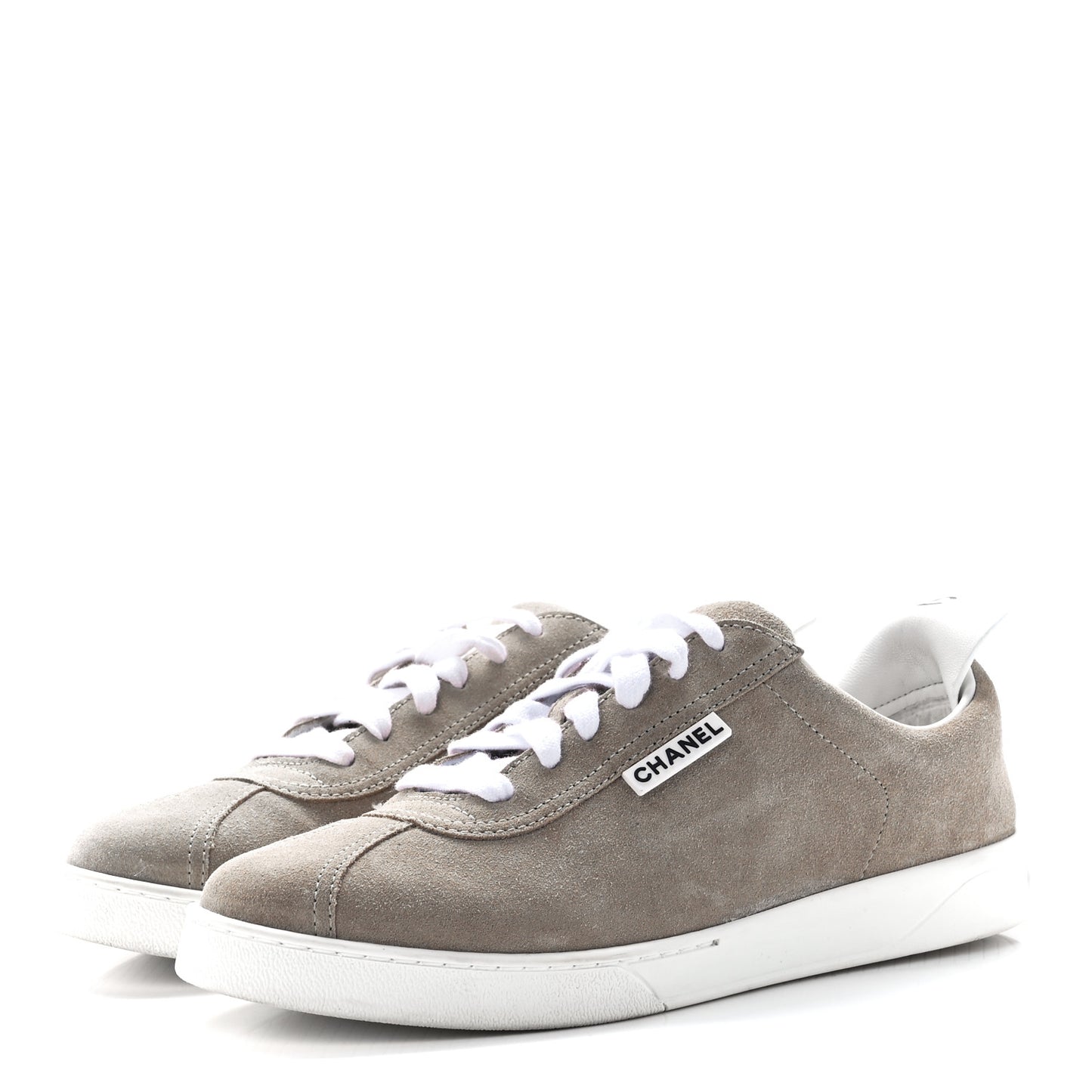 Suede Calfskin Womens Sneakers 41 Dark Beige