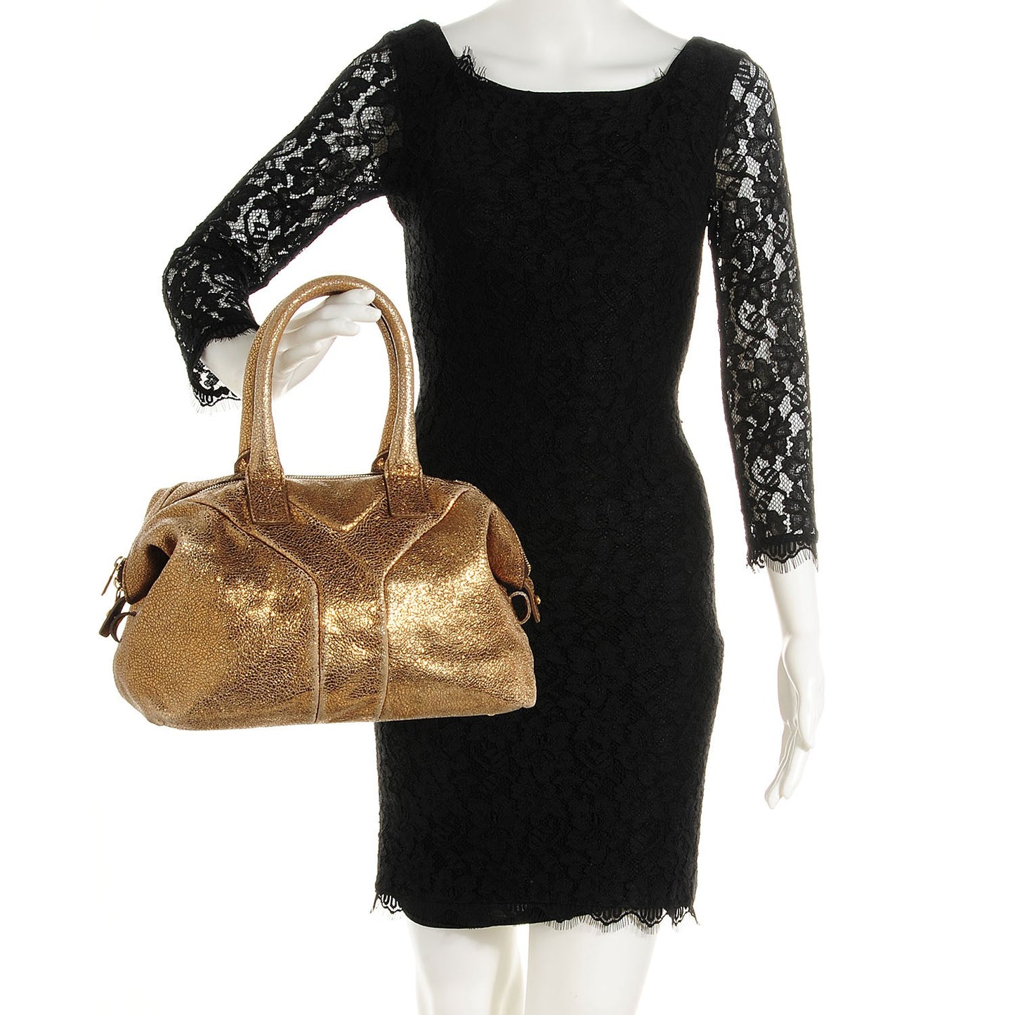 Crackled Leather Small Volcano Easy Sac Bronzo