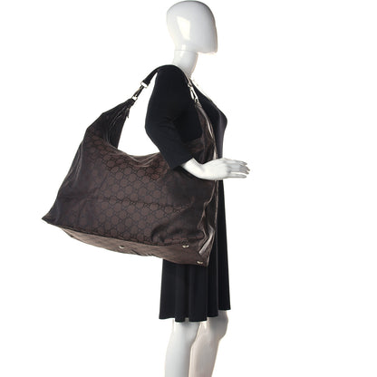 Gucci Nylon Monogram Extra Large Hobo Dark Brown 2 of 12