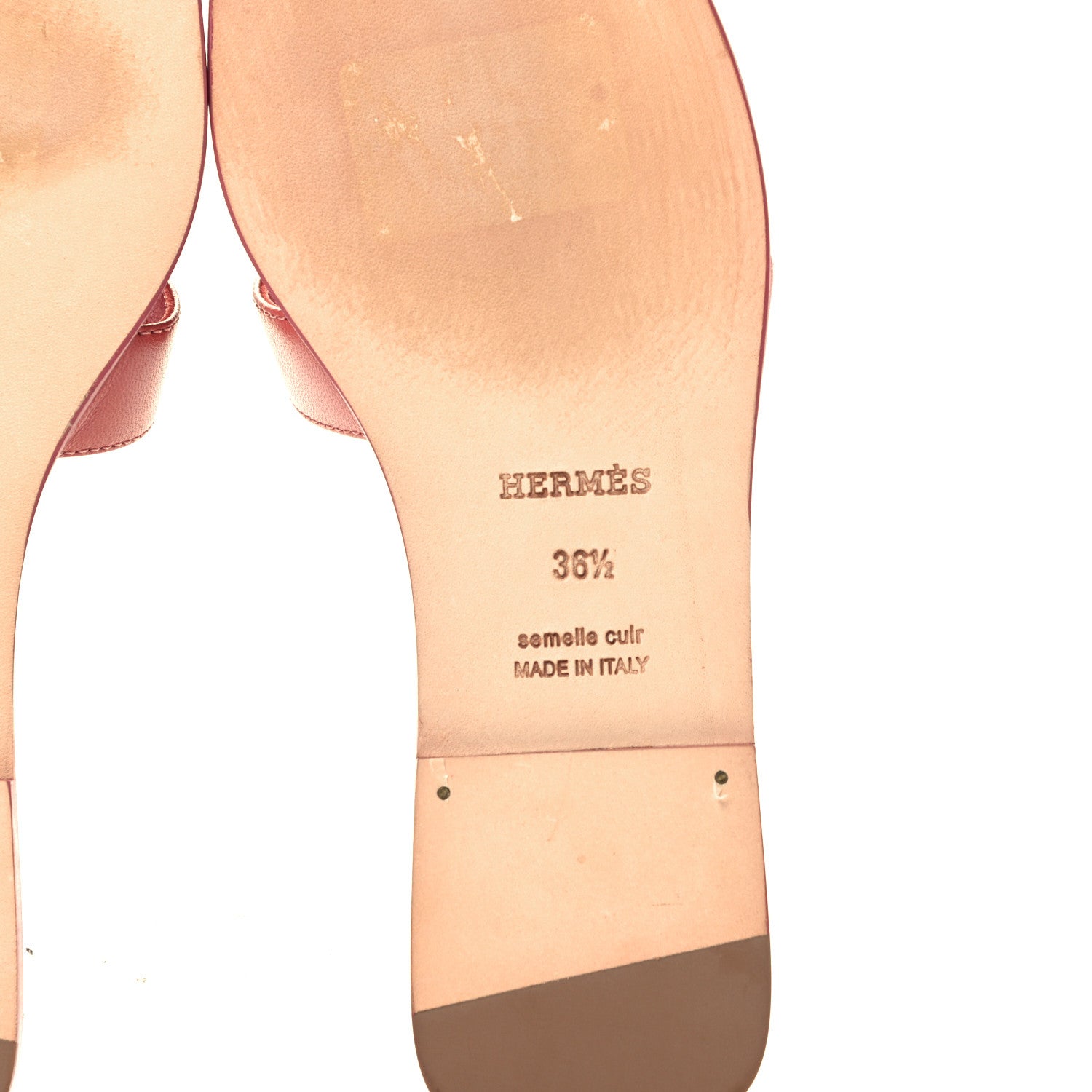 Hermes Goatskin Oran Sandals 36.5 Rouge Blush 7 of 11