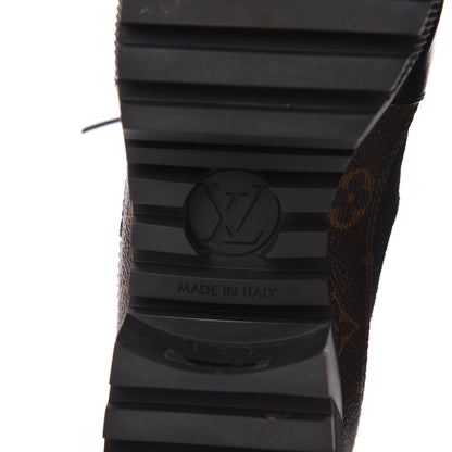 Louis Vuitton Suede Calfskin Monogram Laureate Platform Desert Boots 40 Black 6 of 7