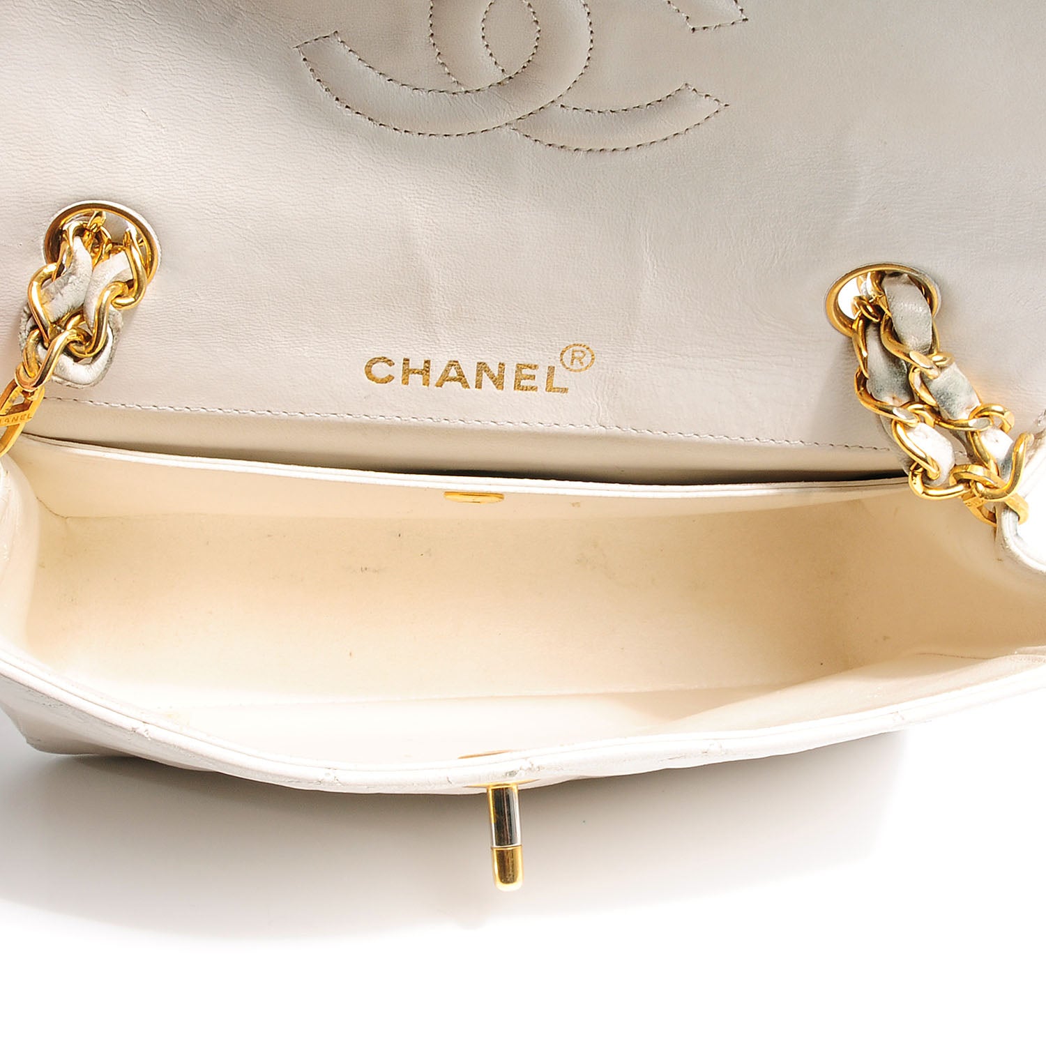 Chanel Lambskin Quilted Small Single Flap White 7 of 13