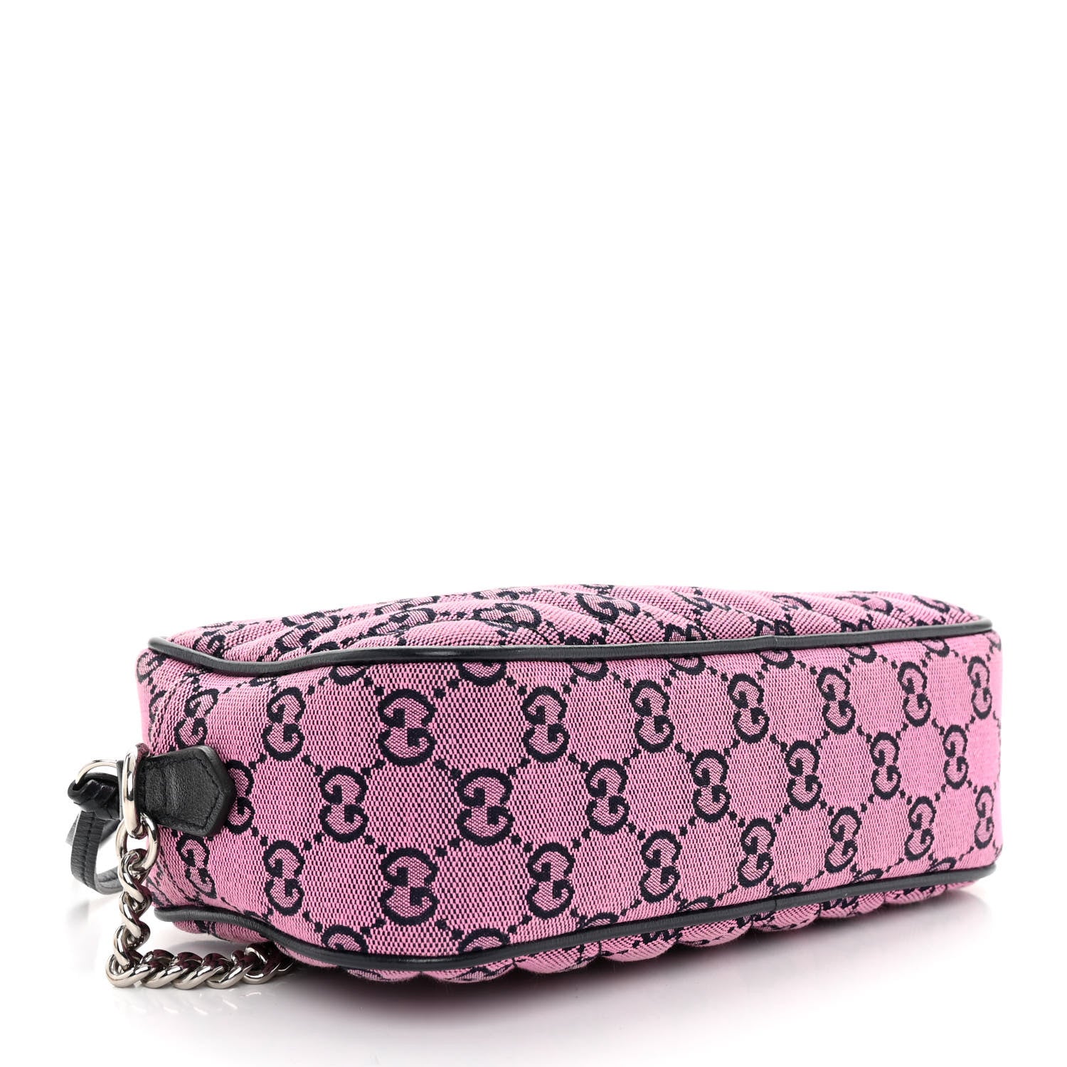 Gucci Monogram Multicolor Matelasse Diagonal Small GG Marmont Chain Shoulder Bag Pink Blue 4 of 10