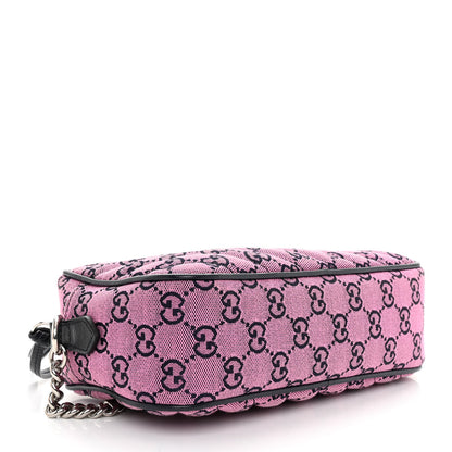 Gucci Monogram Multicolor Matelasse Diagonal Small GG Marmont Chain Shoulder Bag Pink Blue 4 of 10