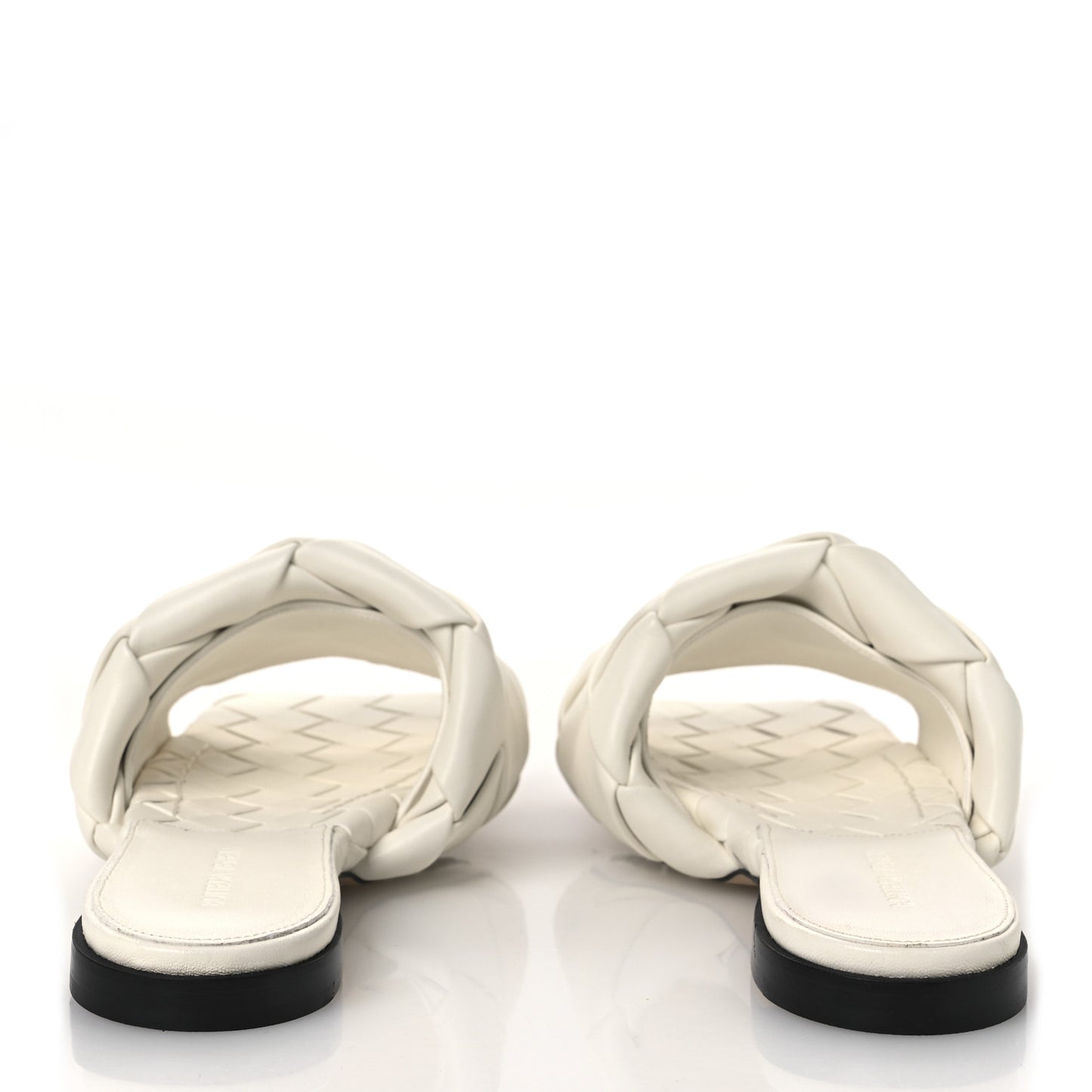 Nappa Maxi Intrecciato Lido Flat Sandals 37 Wax