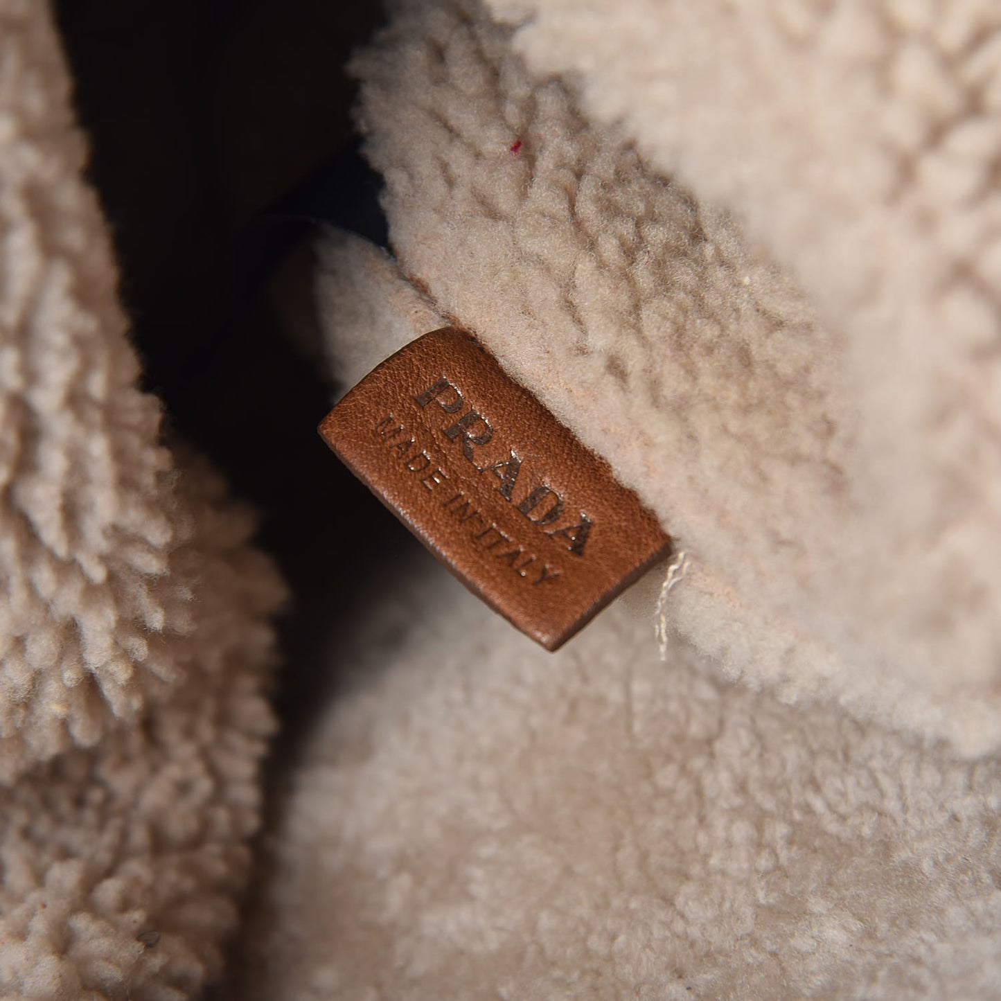 Shearling Flap Shoulder Bag Beige