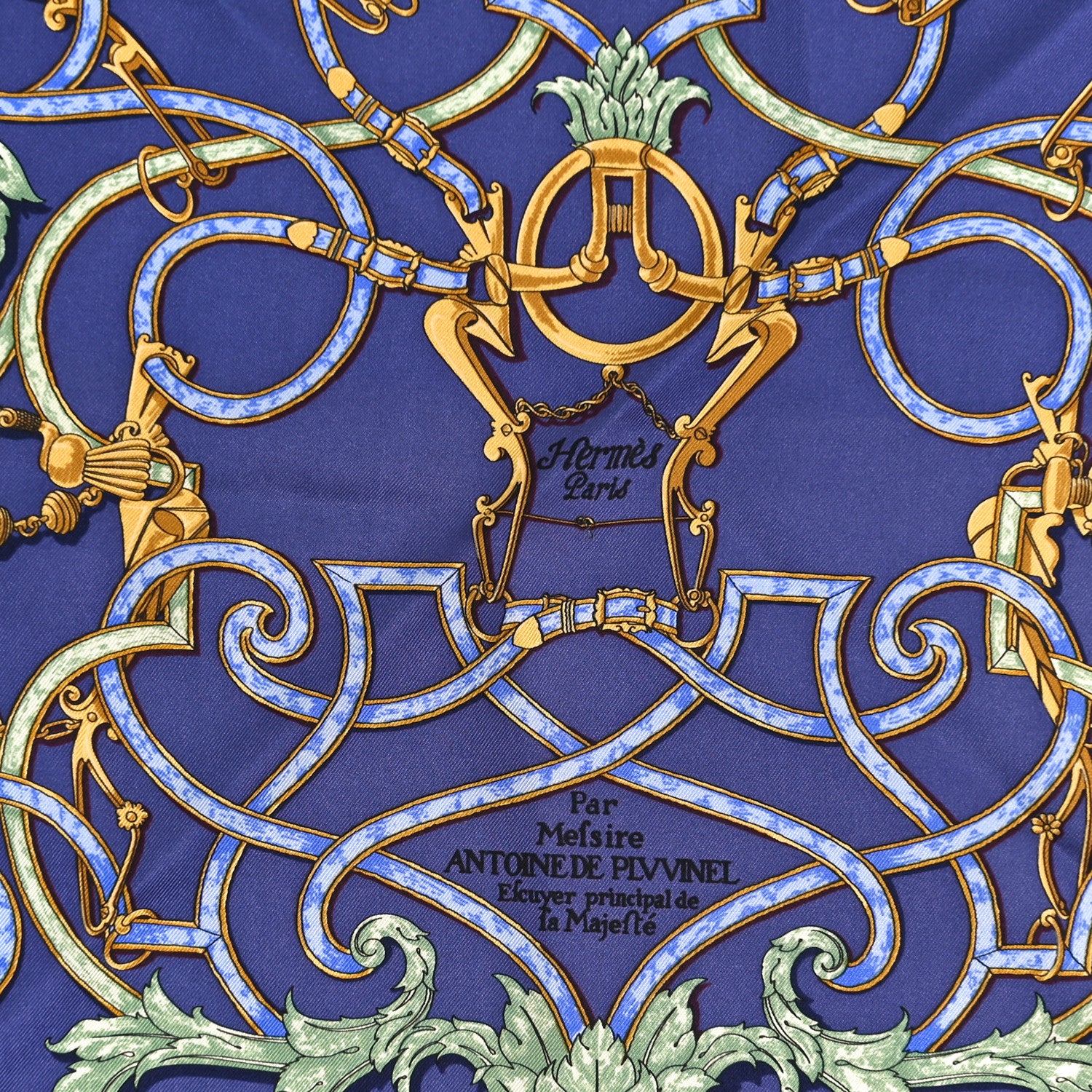 Hermes Silk L'Instruction Du Roy Pocket Square 3 of 6
