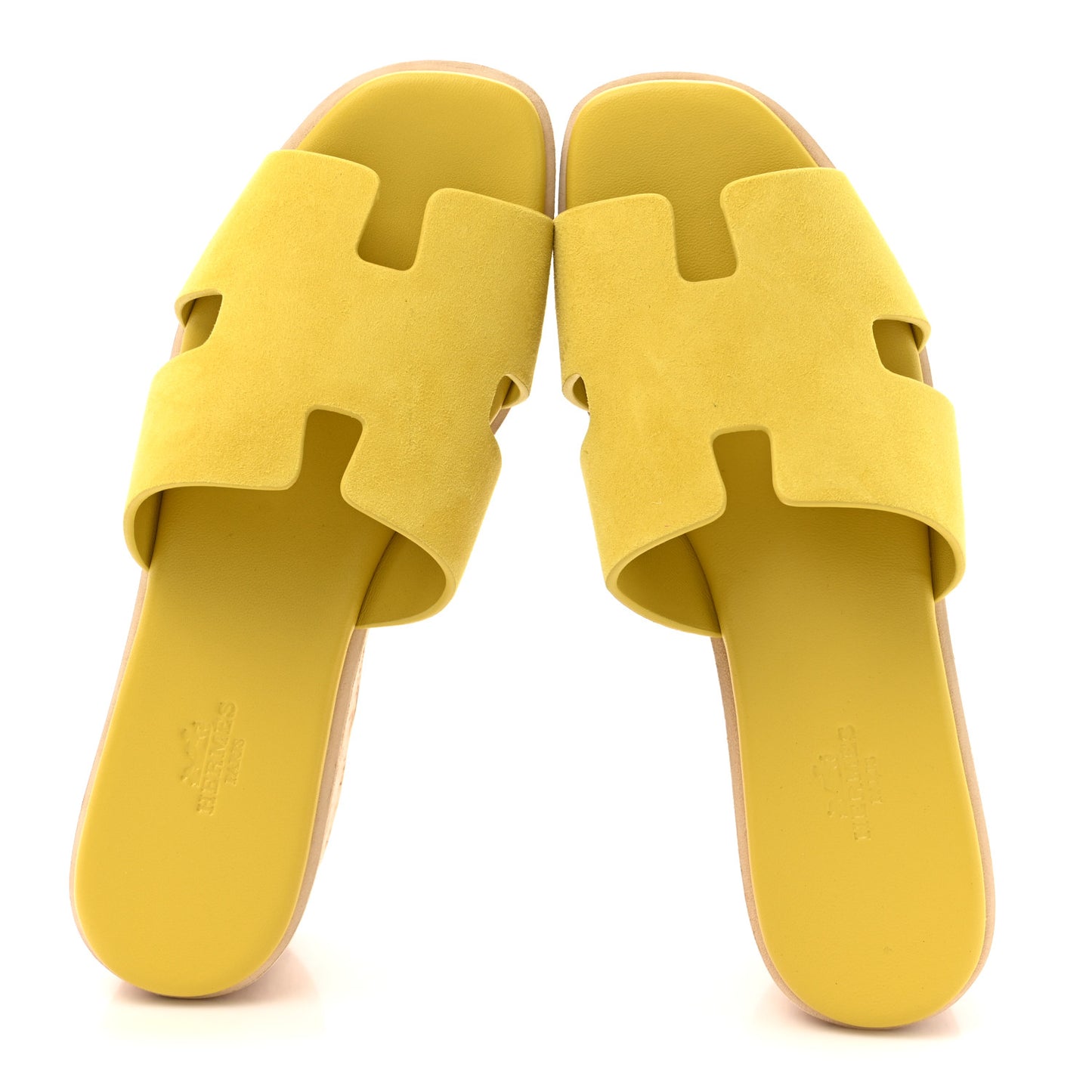 Suede Goatskin Cork Eze 30 Sandals 39 Jaune Citron