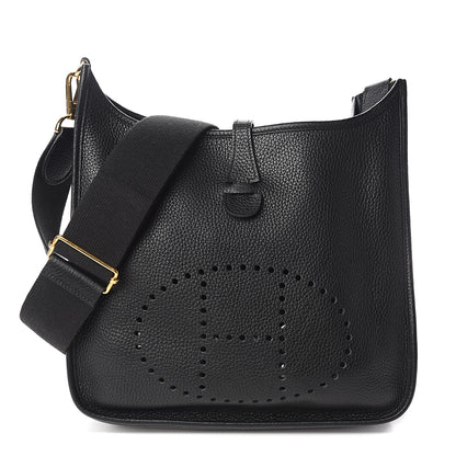 Hermes Taurillon Clemence Evelyne III PM Black 1 of 9
