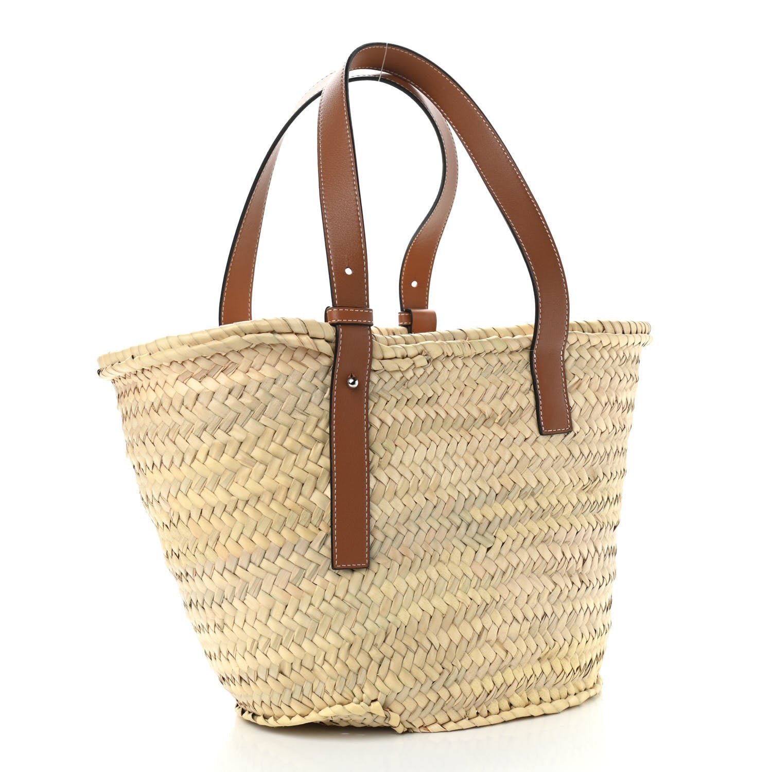 Loewe Raffia Basket Tote Bag Natural Tan 2 of 8