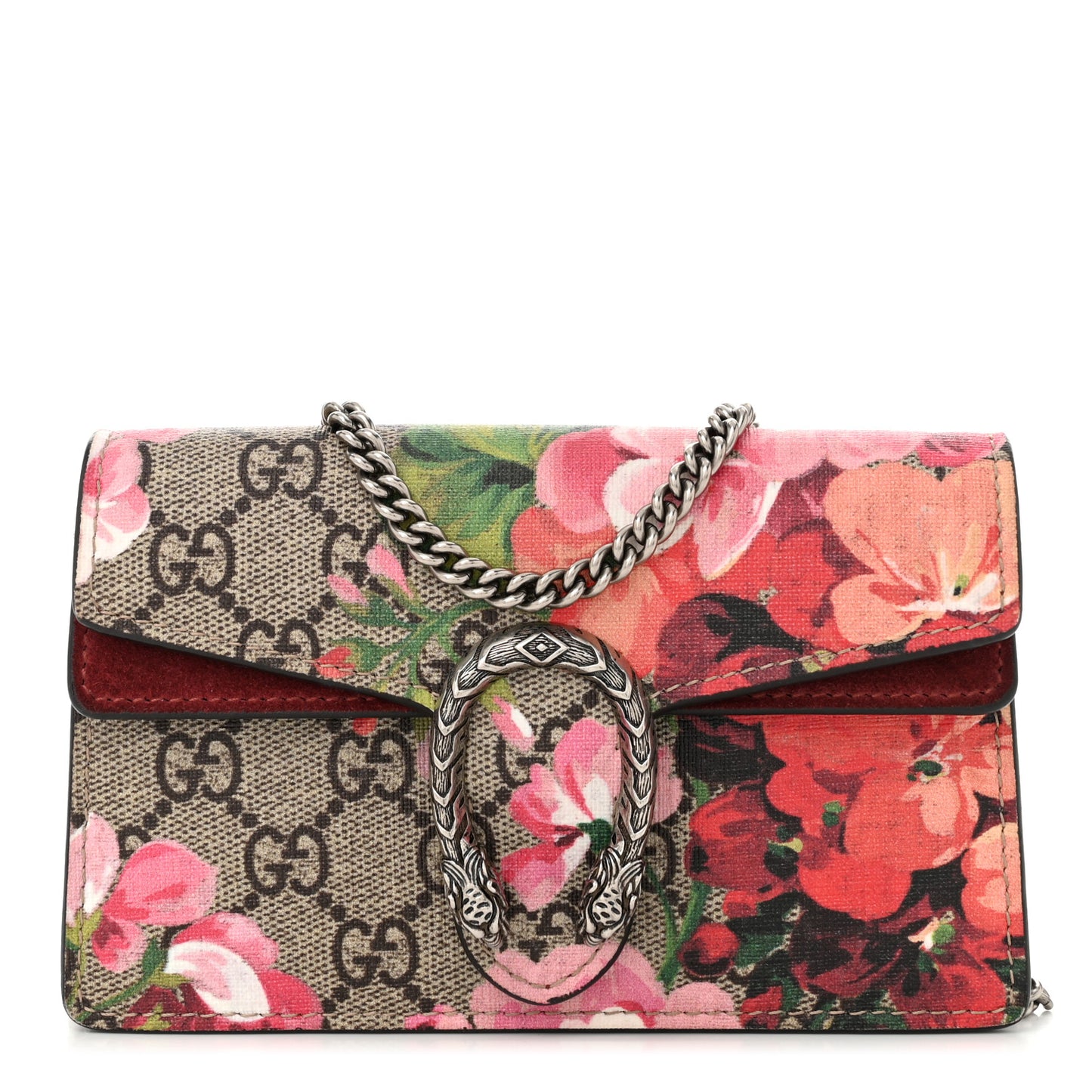 GG Supreme Monogram Blooms Super Mini Dionysus Shoulder Bag Beige Multicolor Dry Rose