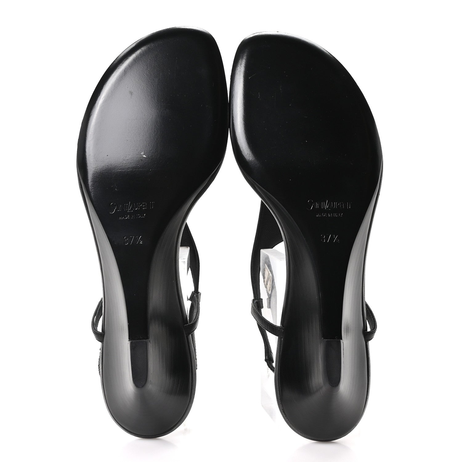 Saint Laurent Nappa Cassandra Monogram Bridget 40 Wedge Sandals 37.5 Black 11 of 18