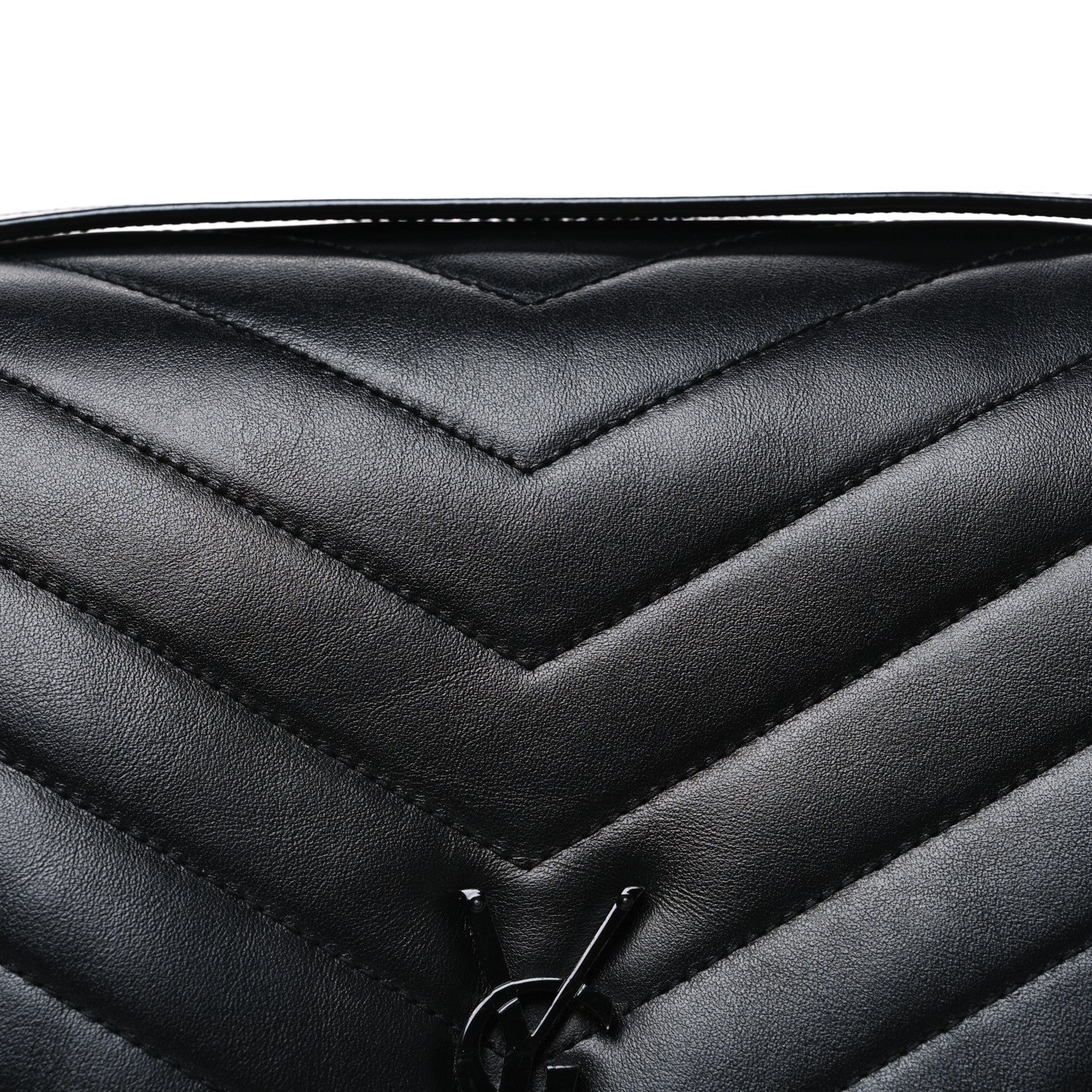 Saint Laurent Calfskin Y Quilted Monogram Monochrome Large Loulou Chain Satchel Black 7 of 9