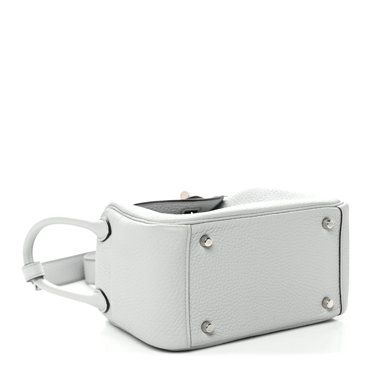 Hermes Taurillon Clemence Mini Lindy 20 Bleu Pale 4 of 11