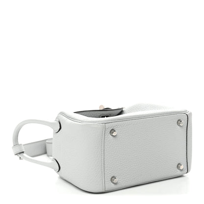 Hermes Taurillon Clemence Mini Lindy 20 Bleu Pale 4 of 11