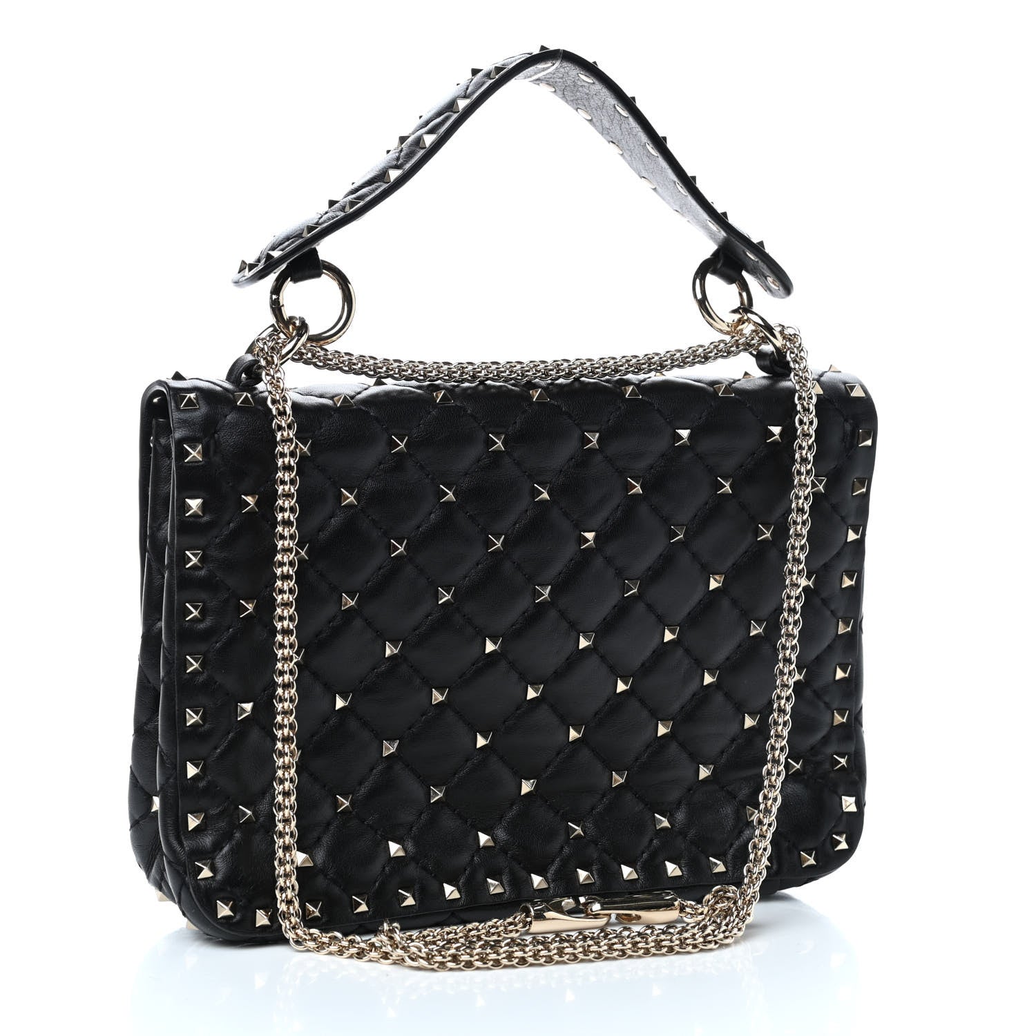 Valentino Garavani Lambskin Medium Rockstud Spike Shoulder Bag Black 2 of 4