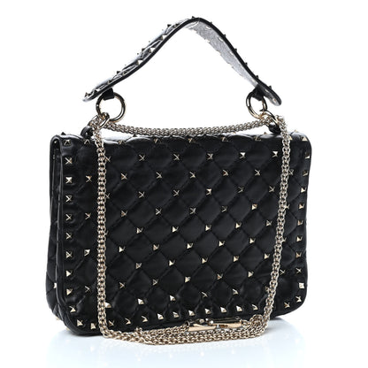 Valentino Garavani Lambskin Medium Rockstud Spike Shoulder Bag Black 2 of 4
