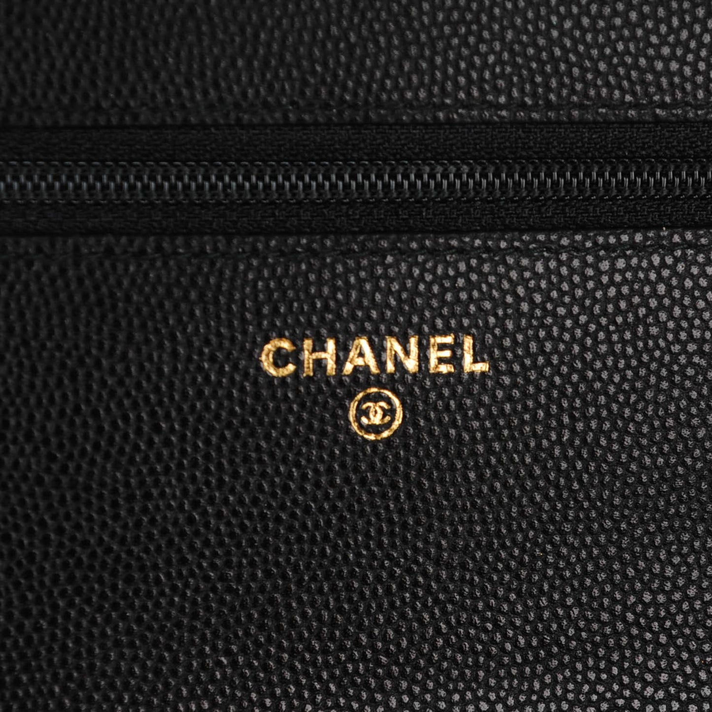 Caviar Quilted Golden Class Wallet On Chain WOC Black