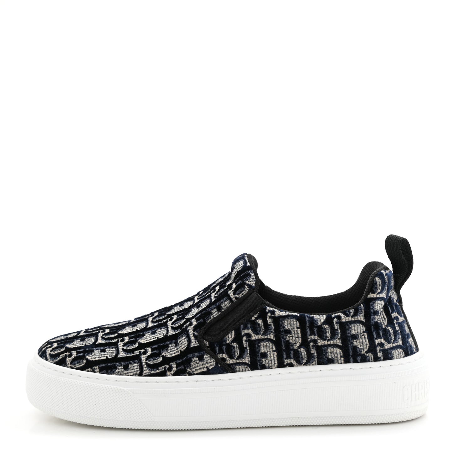 Velvet Oblique Solar Womens Slip On Sneakers 37.5 Deep Blue