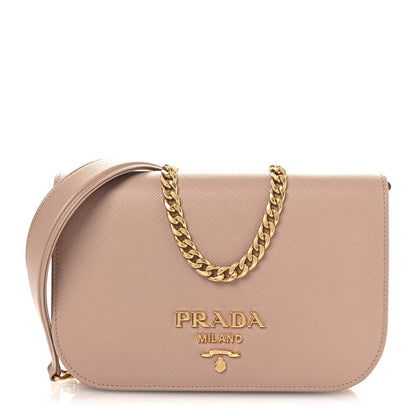 Prada Saffiano Bandoliera Chain Crossbody Bag Cammeo 1 of 15
