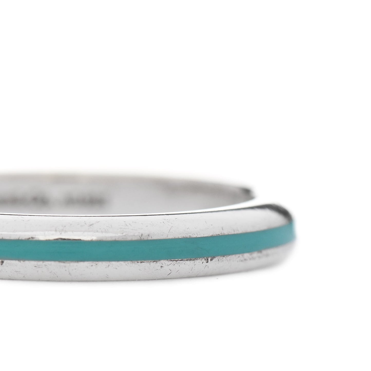 Sterling Silver Enamel Stackable Ring Blue 58 8.5