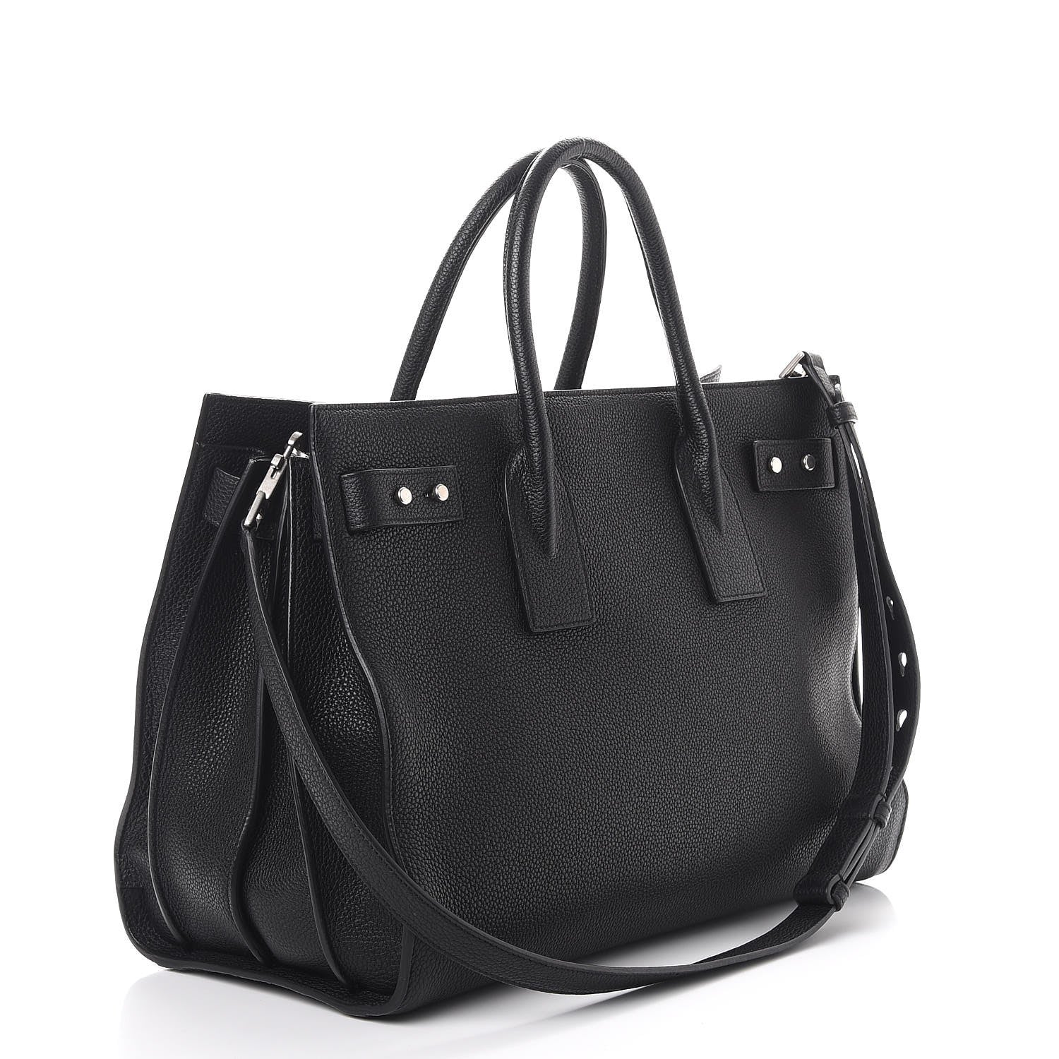 Saint Laurent Grained Calfskin Medium Supple Sac De Jour Black 3 of 8