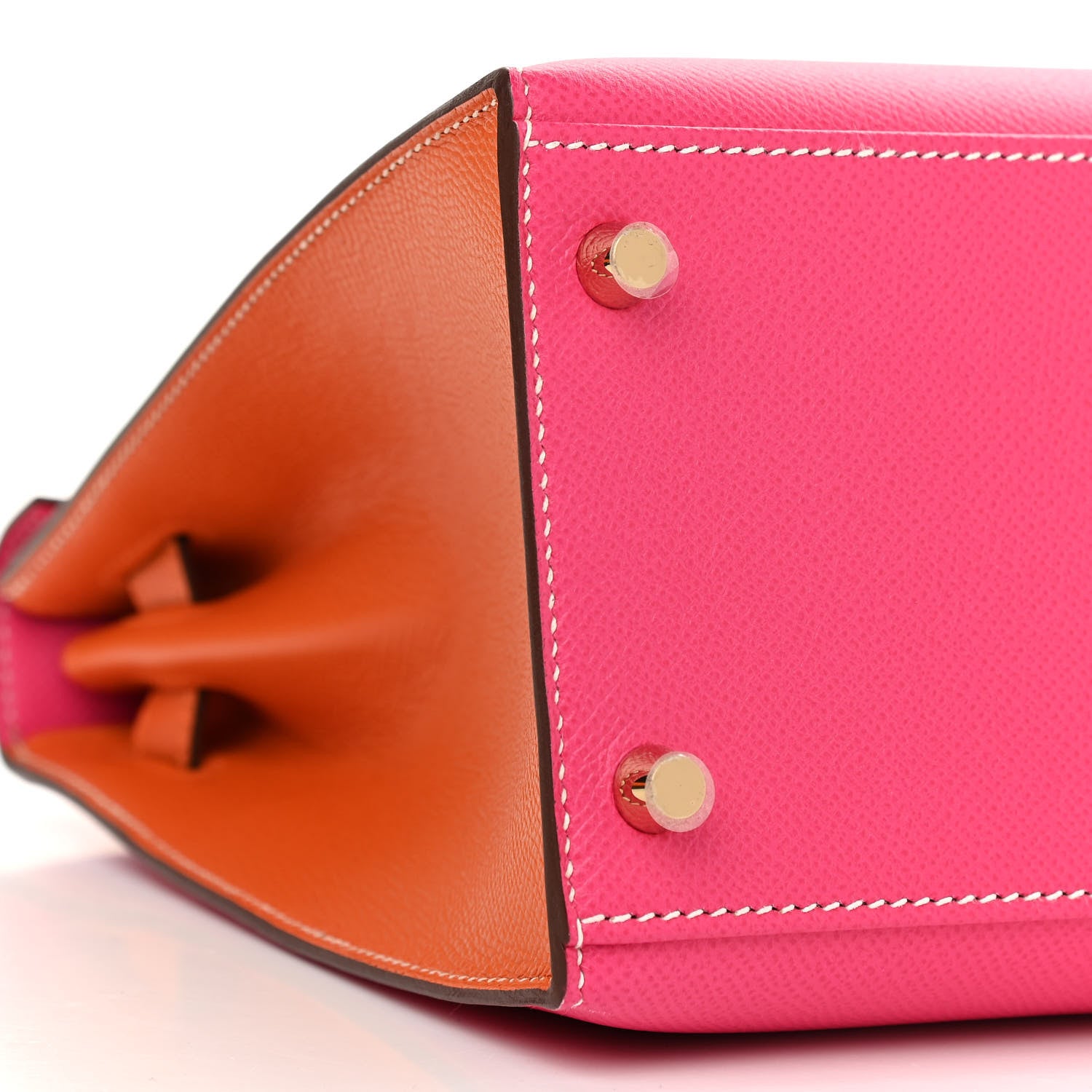 Hermes Epsom Horseshoe Kelly Sellier 28 Rose Tyrien Orange 9 of 12
