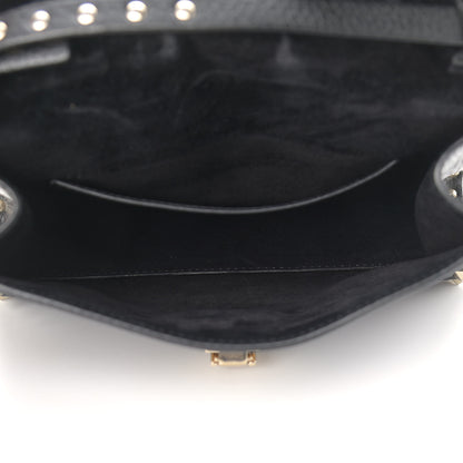 Valentino Garavani Pebbled Calfskin Medium Rockstud Flip Lock Crossbody Bag Black 5 of 11