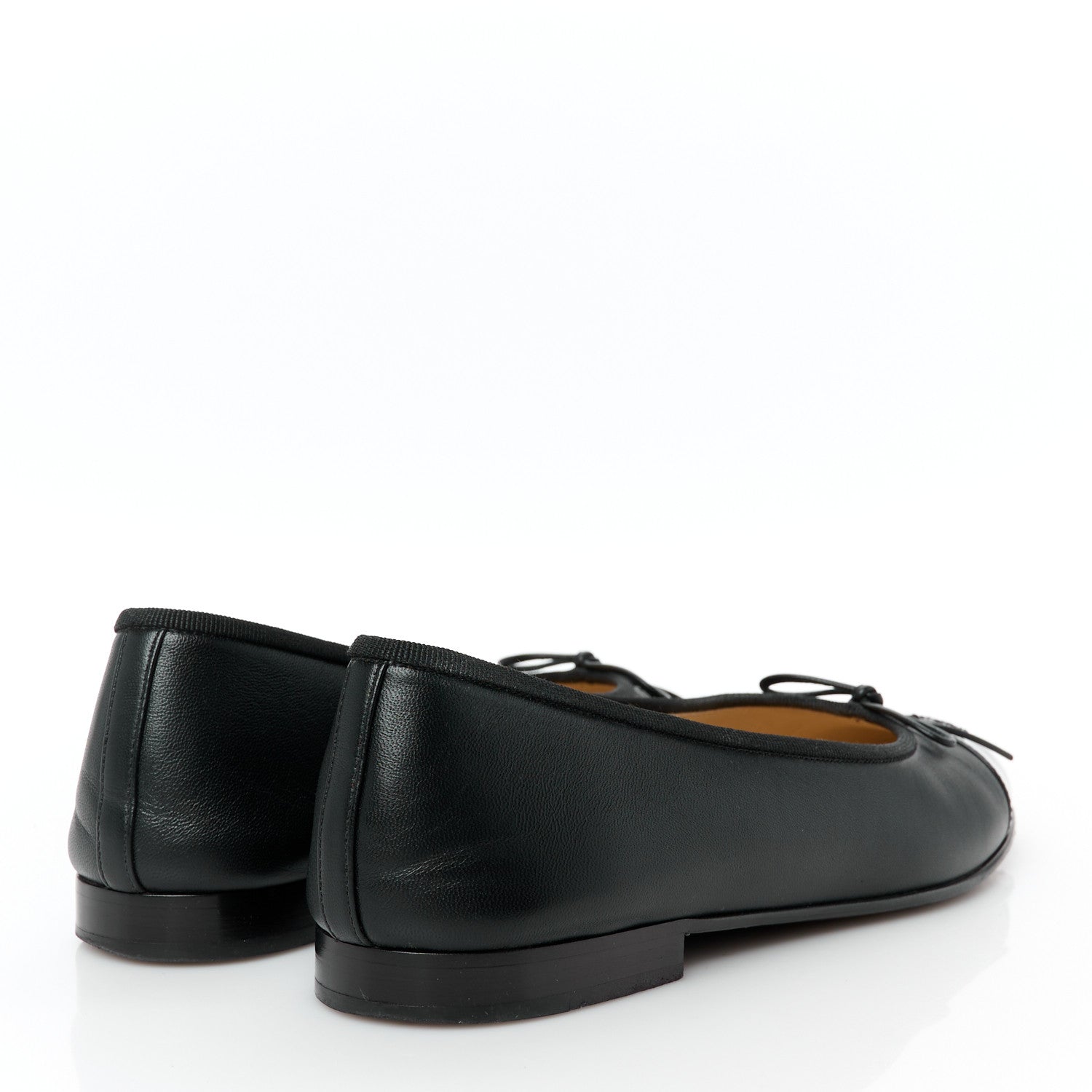Chanel Lambskin Patent Cap Toe Ballerina Flats 39 Black 5 of 10